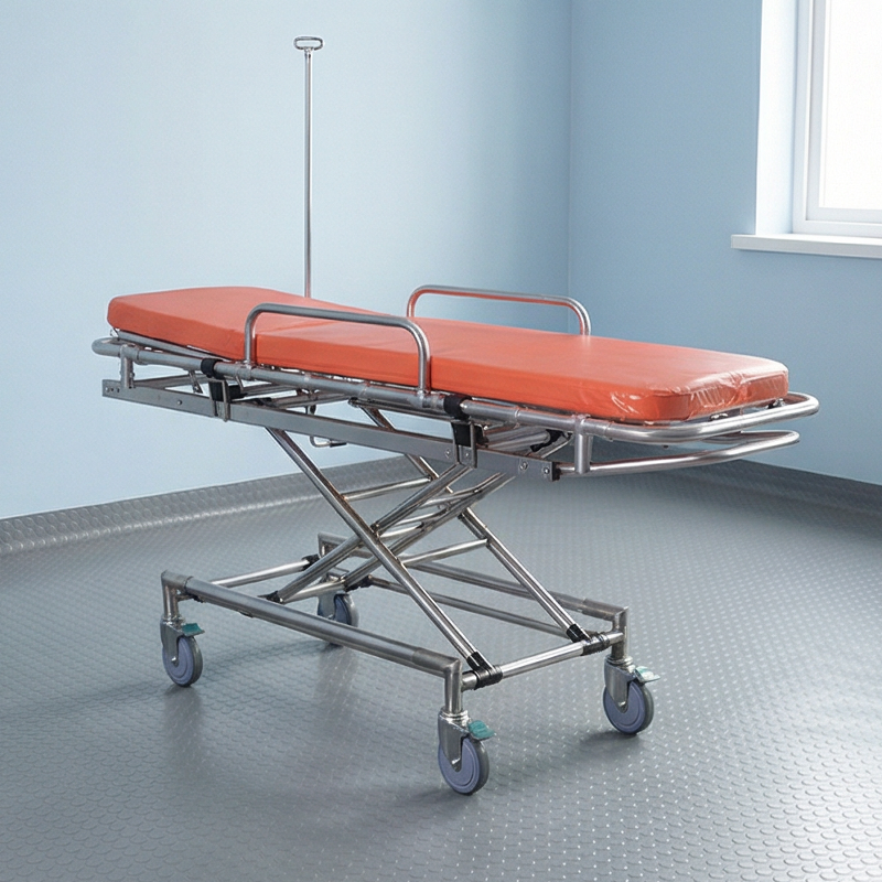 Non-Magnetic Lightweight MRI Stretcher for Safe Patient Transport