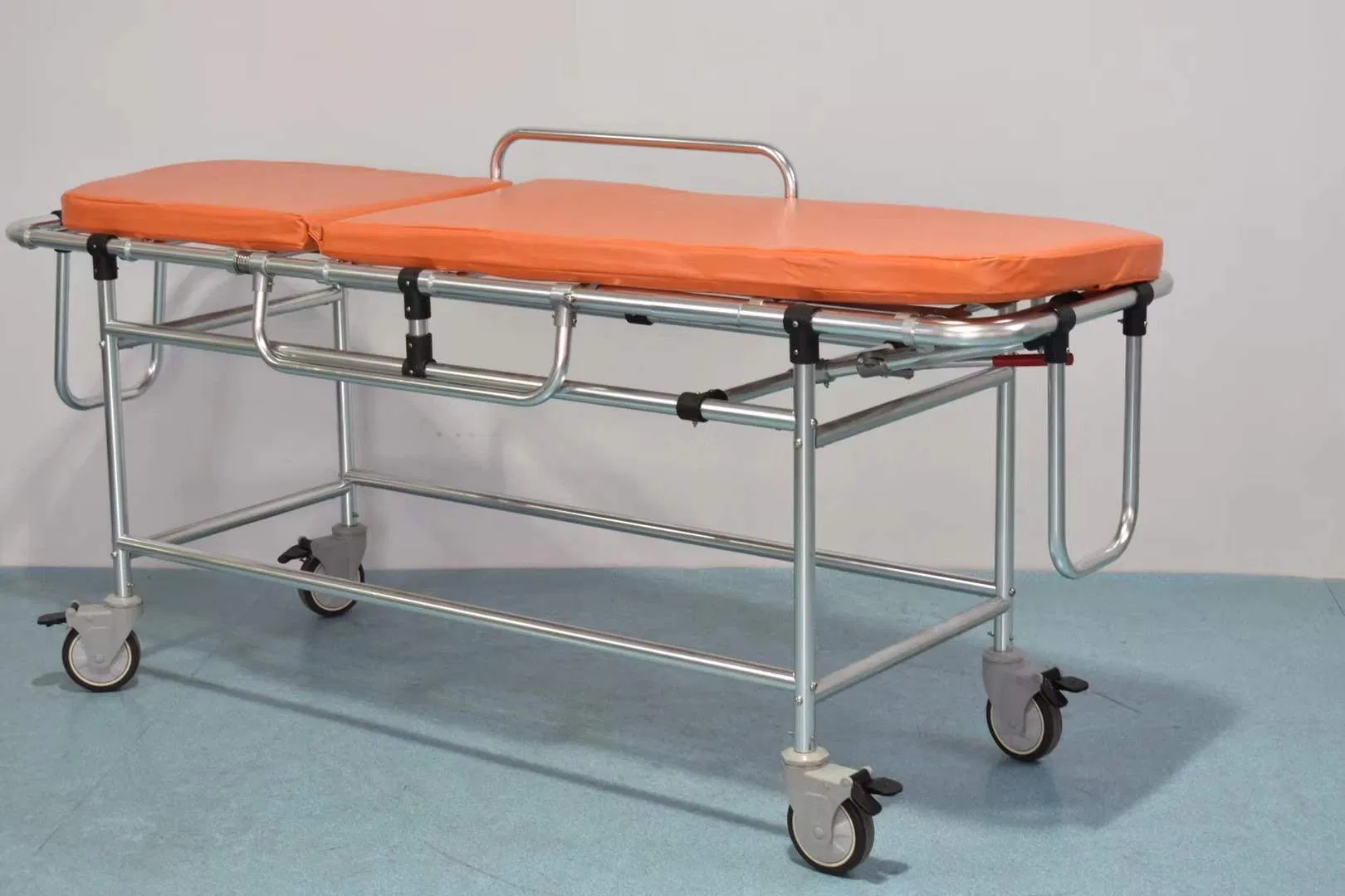 MRI Compatible Non-Magnetic Hospital Bed Stretcher Hospital Safe Aluminum Alloy Non-Magnetic Stretcher Trolley MRI Emergency Bed with Non-Magnetic Stretcher
