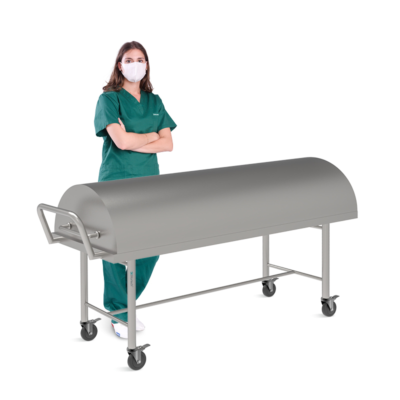 Skh107-1 Factory Funeral Equipment Metal Cover Mortuary Transportation Cadaver Morgue Trolley Supplier