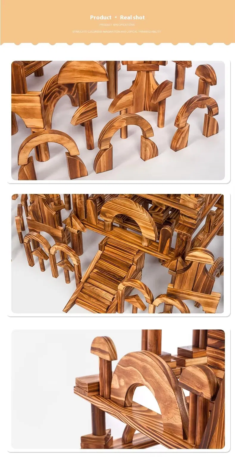 Kids Giant Outdoor Classroom Intelligence Training Wood Building Blocks Installation