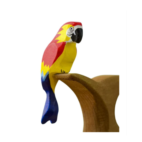 Wooden Carved Parrot Animal Toy Creative Wooden Parrrot Animal Decoration