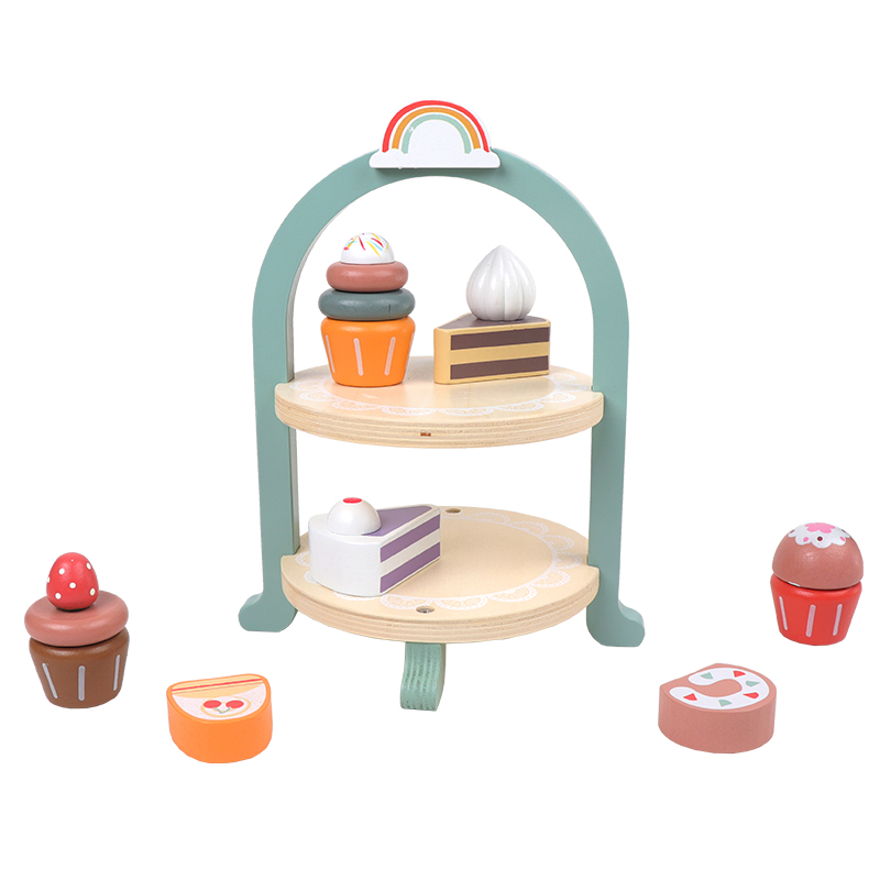 Mini Cake and Cupcake Delectable Desserts Wooden Pretend Play Foods Imaginative Play Kitchen Toy for Preschoolers Children Toys