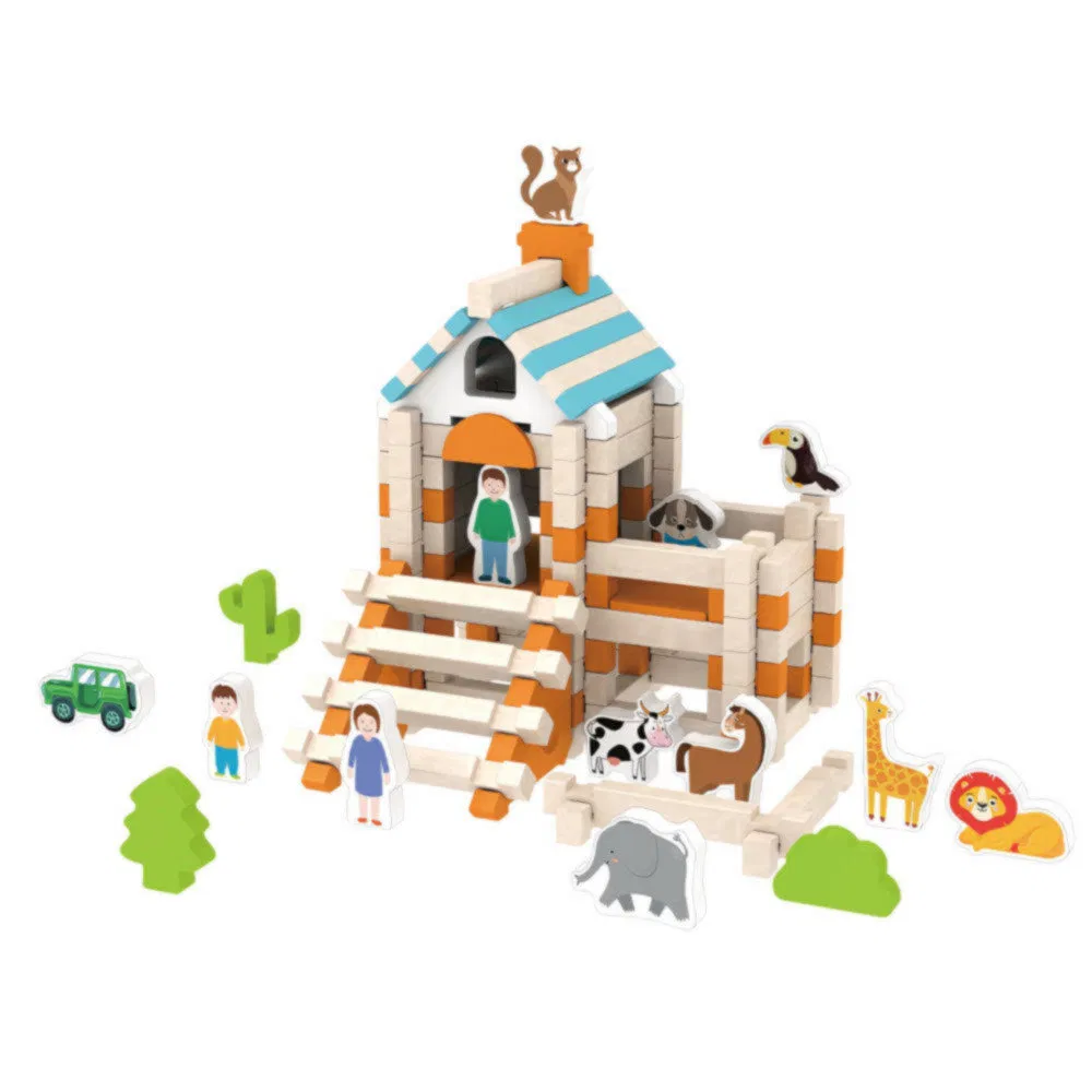 Eco-Friendly Wooden Building Blocks for Creative Baby Play