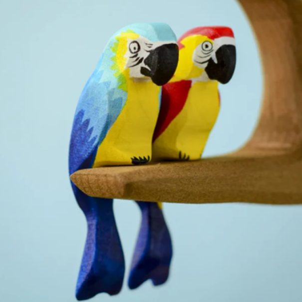 Wooden Carved Parrot Animal Toy Creative Wooden Parrrot Animal Decoration