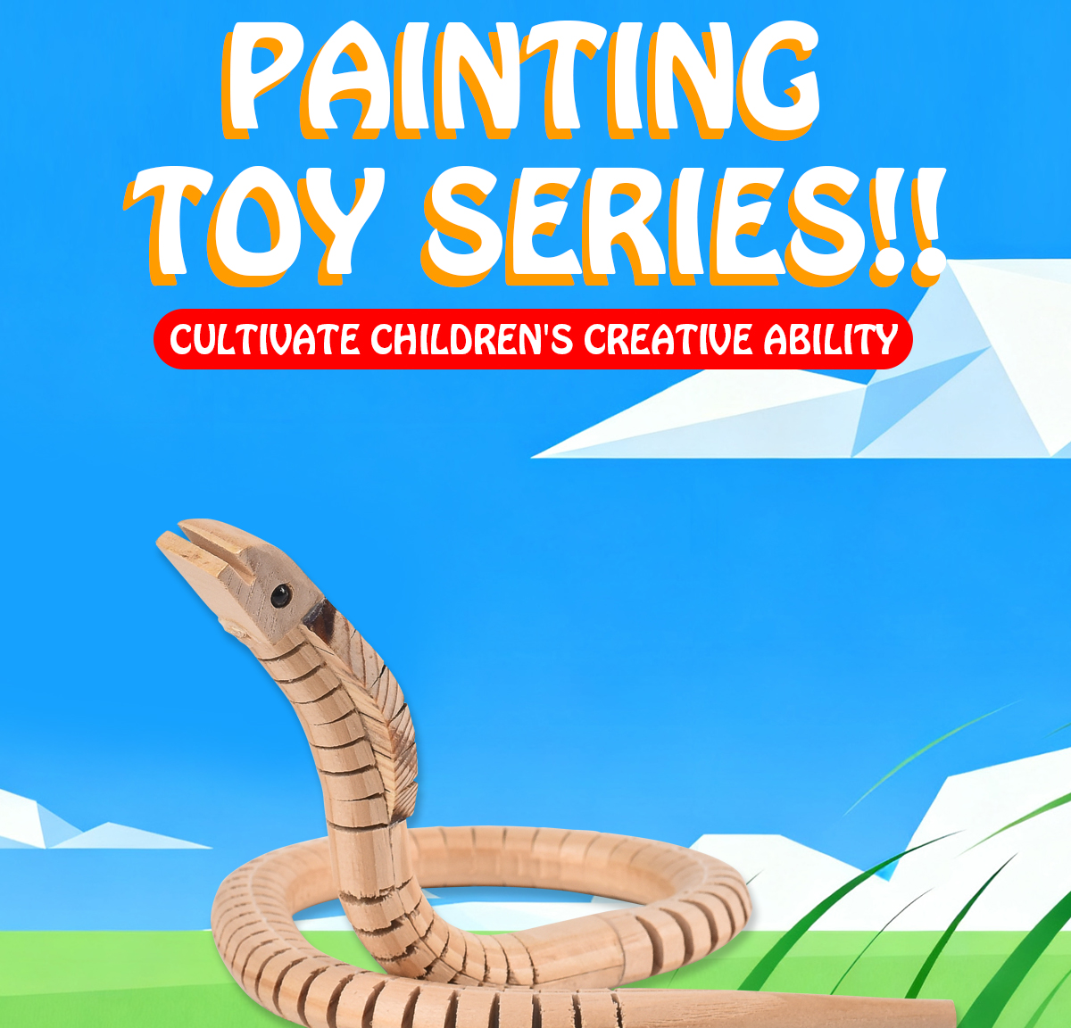 Wooden Toy Swing Snake Detail
