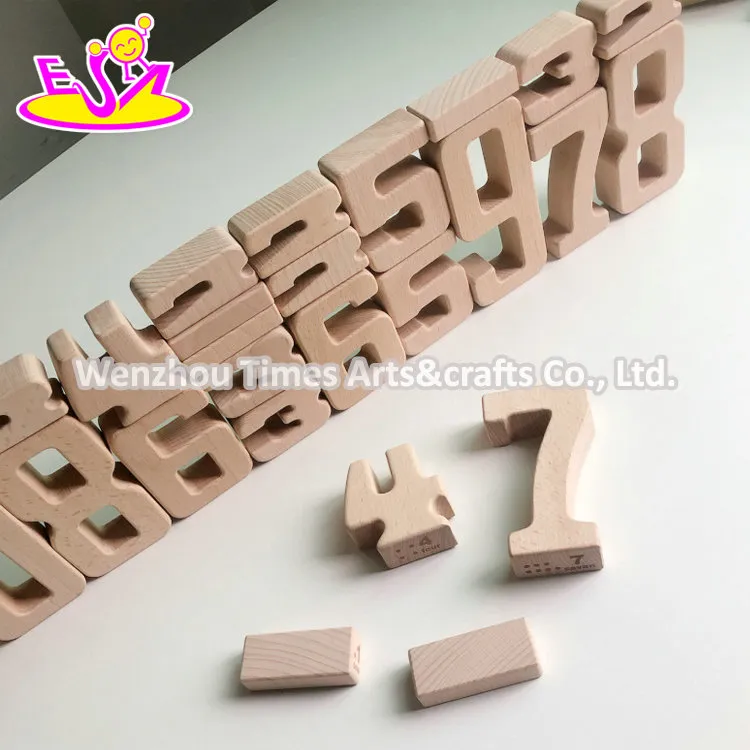 2021 Wholesale Kids Wooden Number Building Blocks with Box W13A238