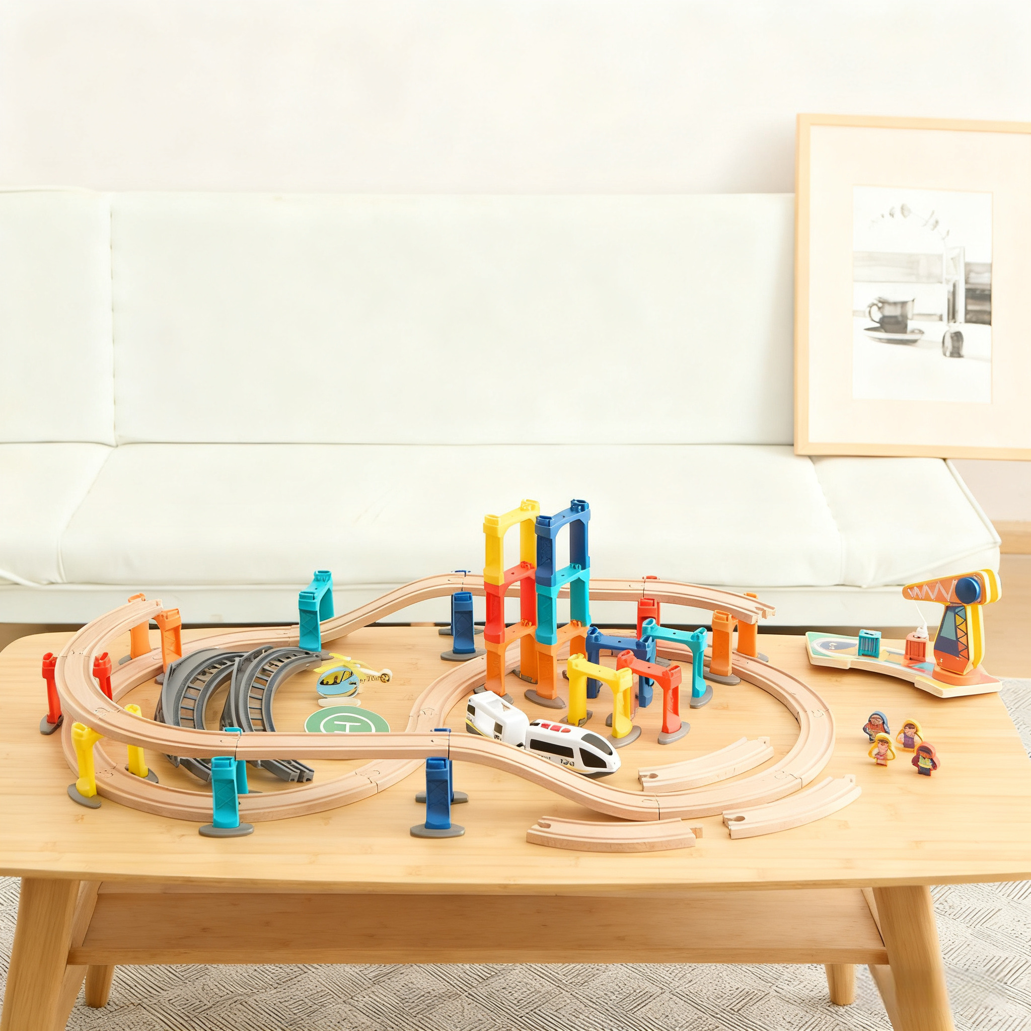 UDEAS Exercise Hand-On Ability DIY Railway Train Set Builder Wooden Big Track Toy