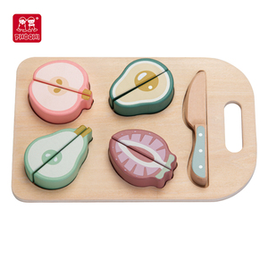 Wooden Kitchen Fruit Montessori Educational Kid Play Home Food Fruit Cutting Toy Kitchen for Kids