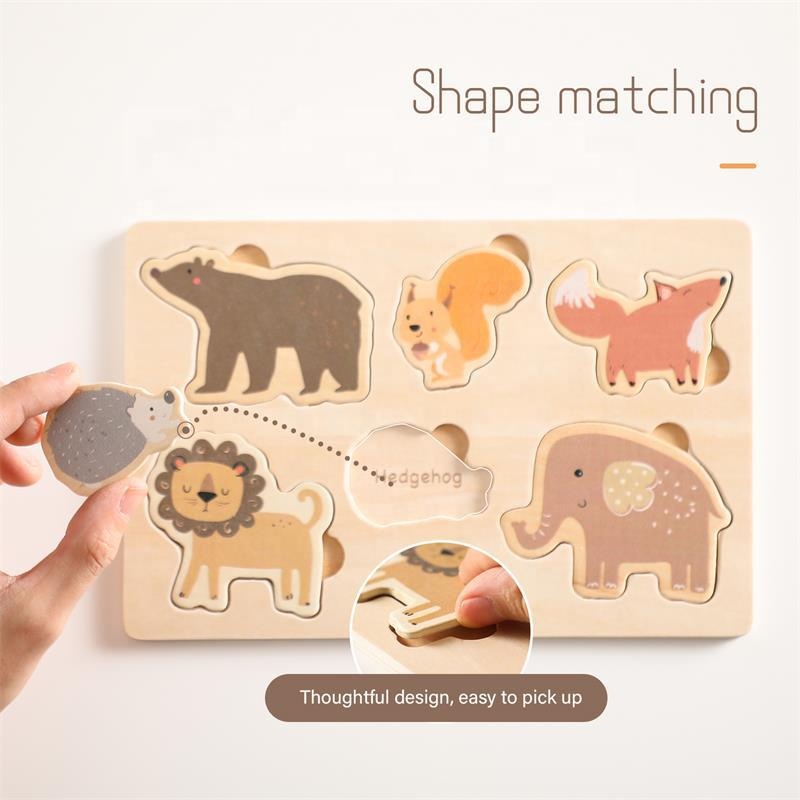 Wooden Puzzle Toys Animal Vegetable Cognitive Matching Montessori Toys Preschool Early Learning Educational Toys for Kids