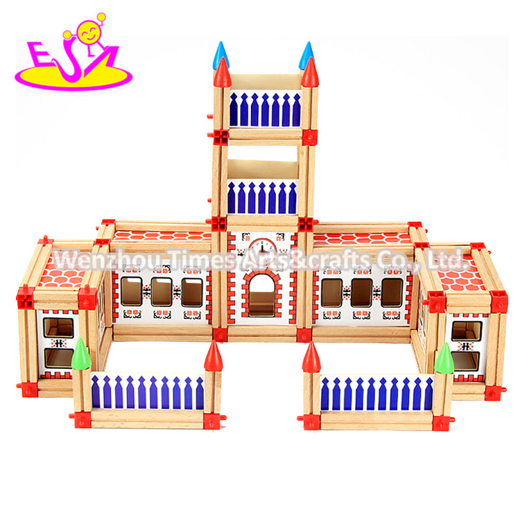 2020 New Arrival 180PCS Preschool Kids Wooden Building Blocks for Kids W13A207