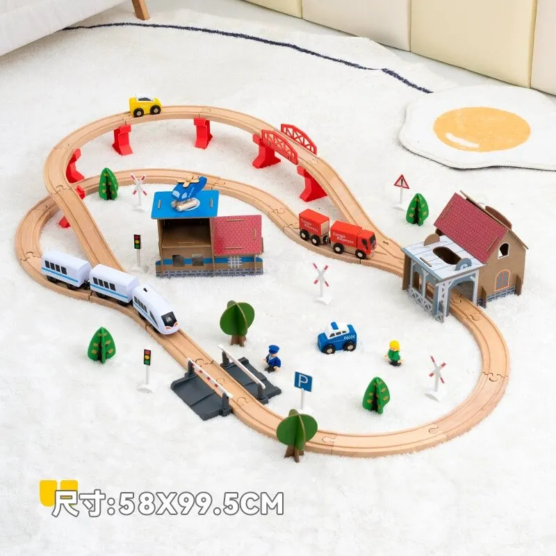 2025 Wholesale Christmas Kids Railway Wooden Electric Toy Model Mini Train Sets