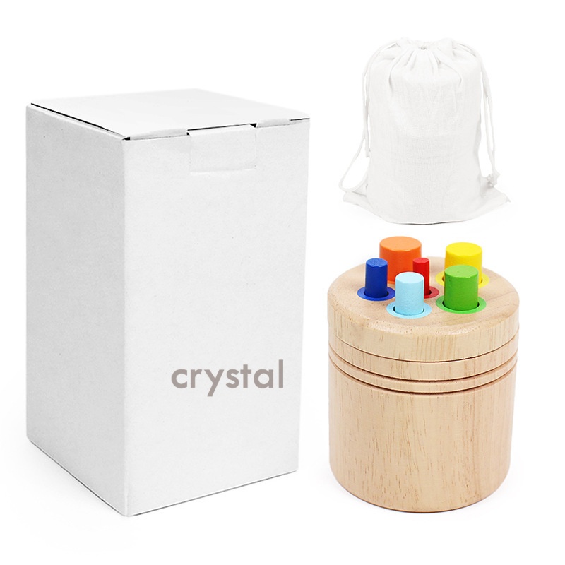 Crystal Wholesale Montessori Geometric Cognition Game Educational Shape Sorting Box Learning Toy Wooden Color Matching Toys
