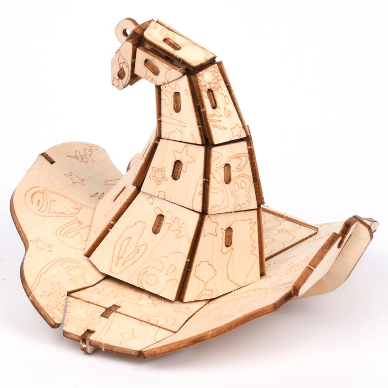 3D Wooden Puzzle Wizard's Hat Details 5