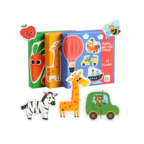Wooden Animals Matching Jigsaw Puzzle Kids Early Education Enlightenment Toys