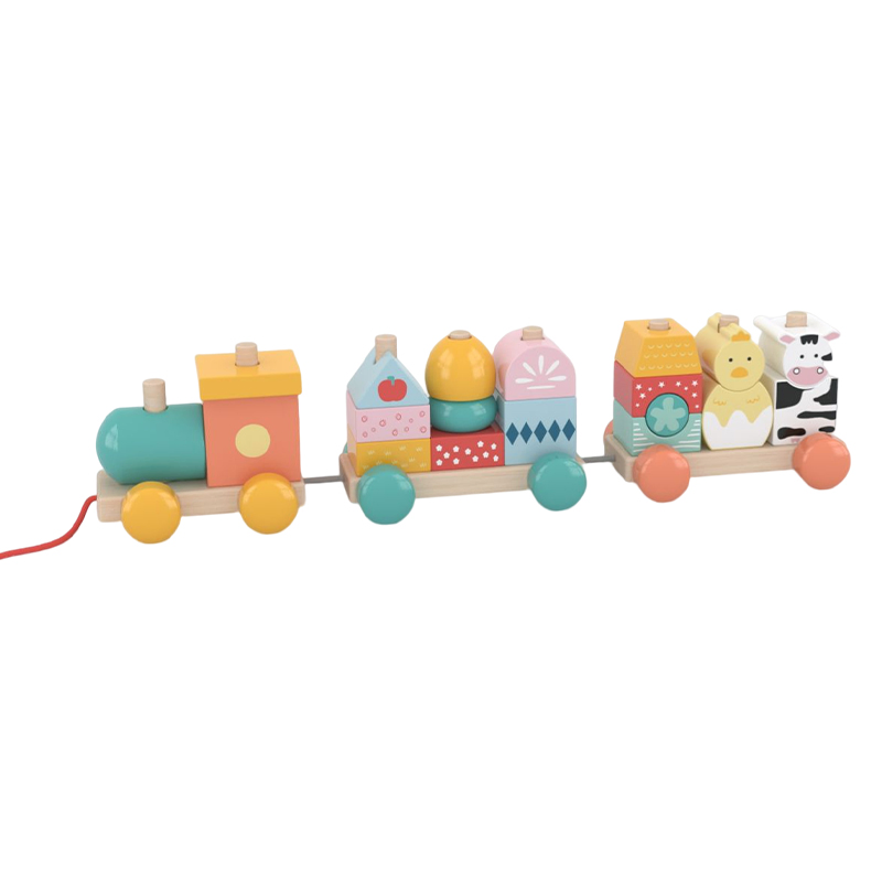 Wooden Pull-Along Train Blocks Set