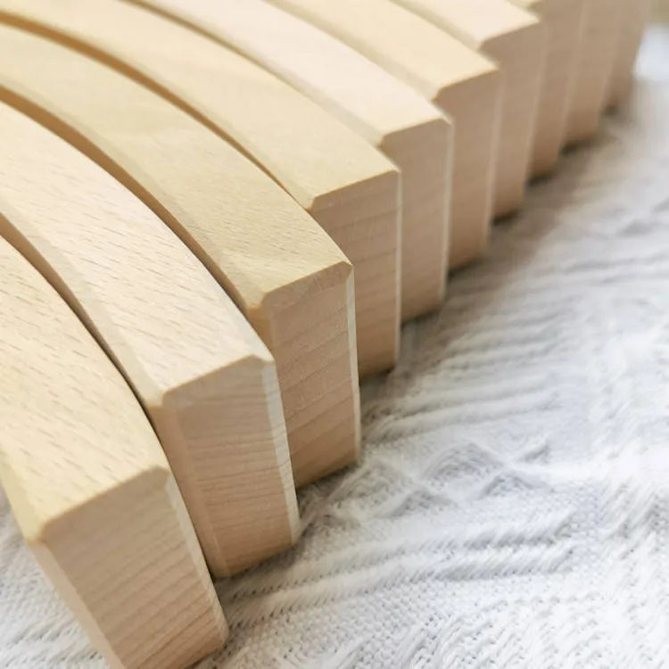 12PCS Solid Beech Wood Rainbow Color Bending Plate Building Blocks