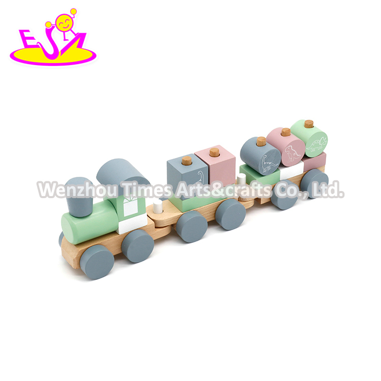Hot Sale Mini Educational Wooden Block Train Set for Kids W04A553