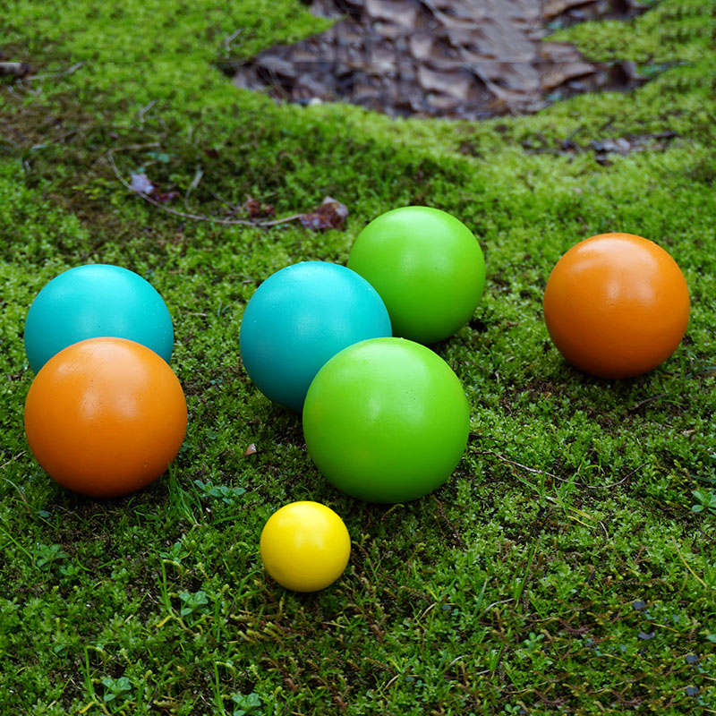 Wooden Outdoor Party Game Family Yard Game Wooden Colourful Ball Set Wooden Petanque Toy for Kids