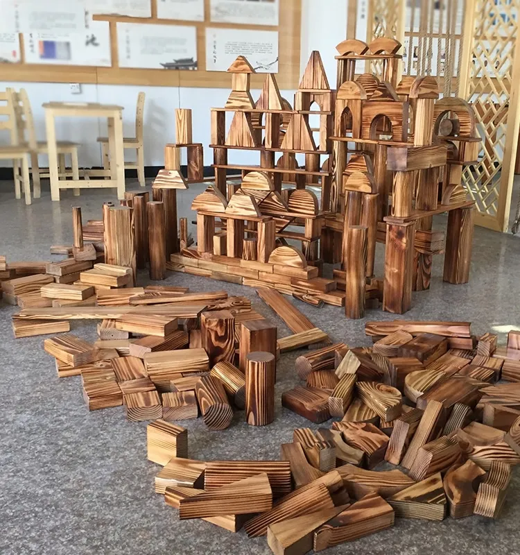 Kids Giant Outdoor Classroom Intelligence Training Wood Building Blocks Craftsmanship