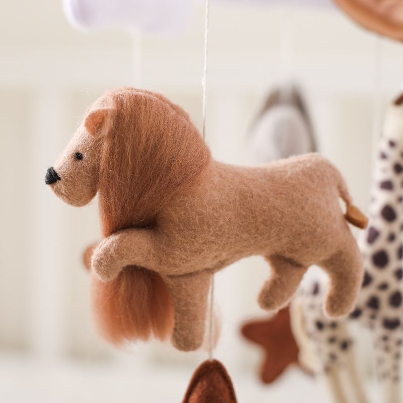 Custom-Size Wooden Frame Nursery Decor Newborns Hanging Musical Bed Bell Soft Toy 3D Felt Baby Crib Mobile Animal Baby Mobile
