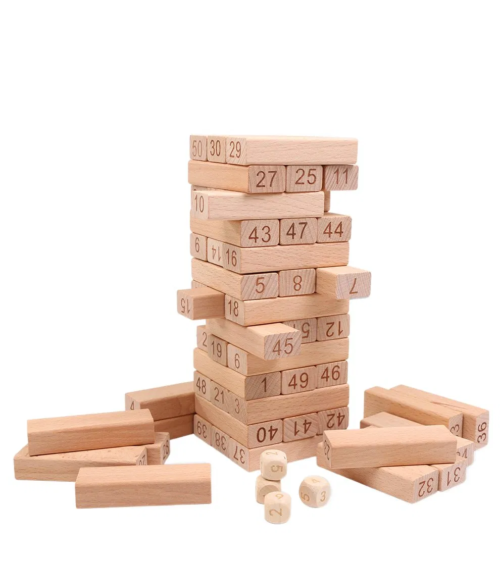 Wooden Toy Tumbling Tower Brick Building Game Toppling Blocks