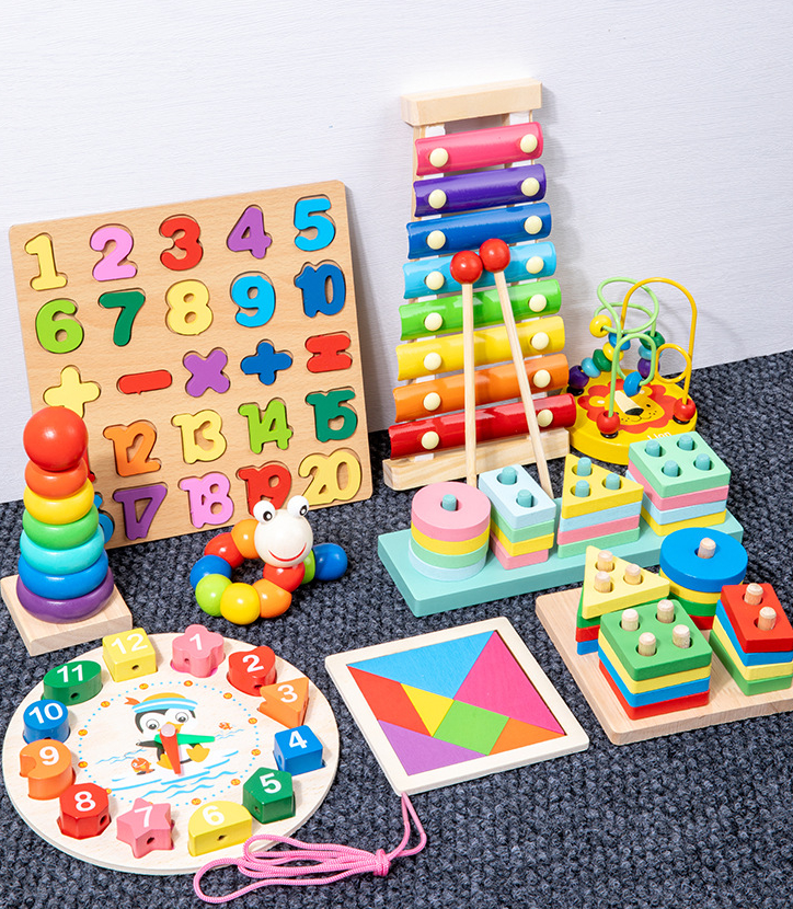 8-piece Set Montessori Early Education Eco-friendly Wooden Baby Intellectual Development Toys Music Funny Hand Knock Toy 1-3