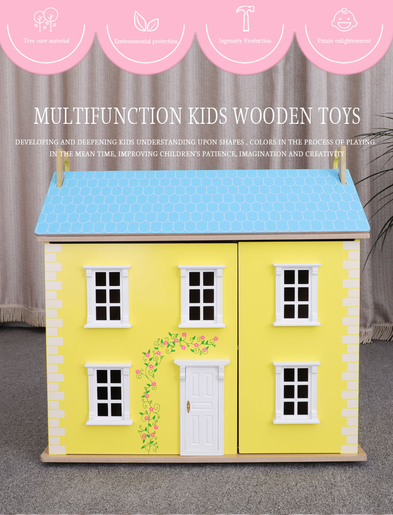 Classic Wooden DIY Children Doll House Toy Play House