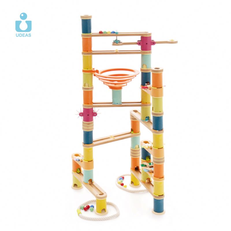 STEM DIY Building Block Set Educational &amp; Fun Wooden Marble Run Race Track Toys