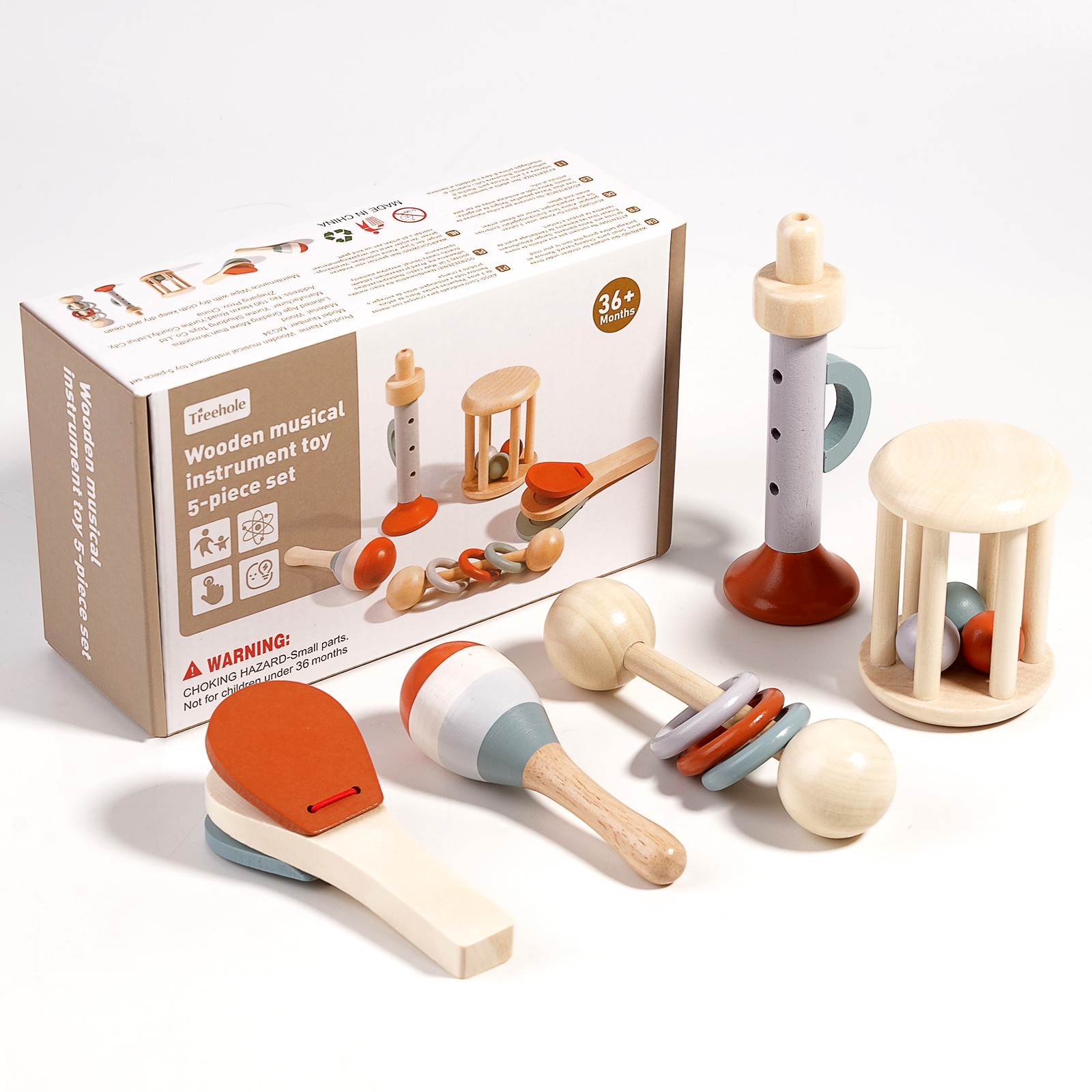 Montessori Unisex 2-4 Years Old Wooden Puzzle Toy Set Colorful Music Education with Intriguing Numbers for 3-Year-Olds