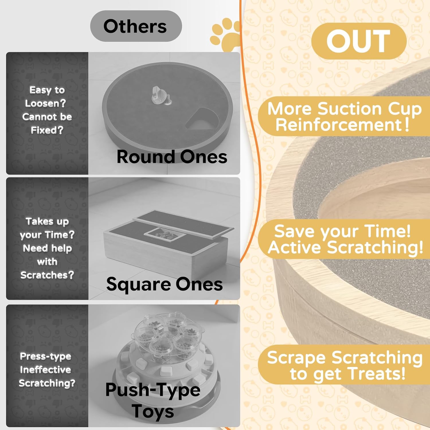 High Quality Luxury Durable Round Dog Scratcher Toy Nail Scratch Board &amp; File Toy-Wood Or Bamboo Material