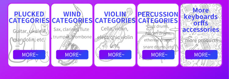 Plucked, Wind and String Musical Instruments Selection