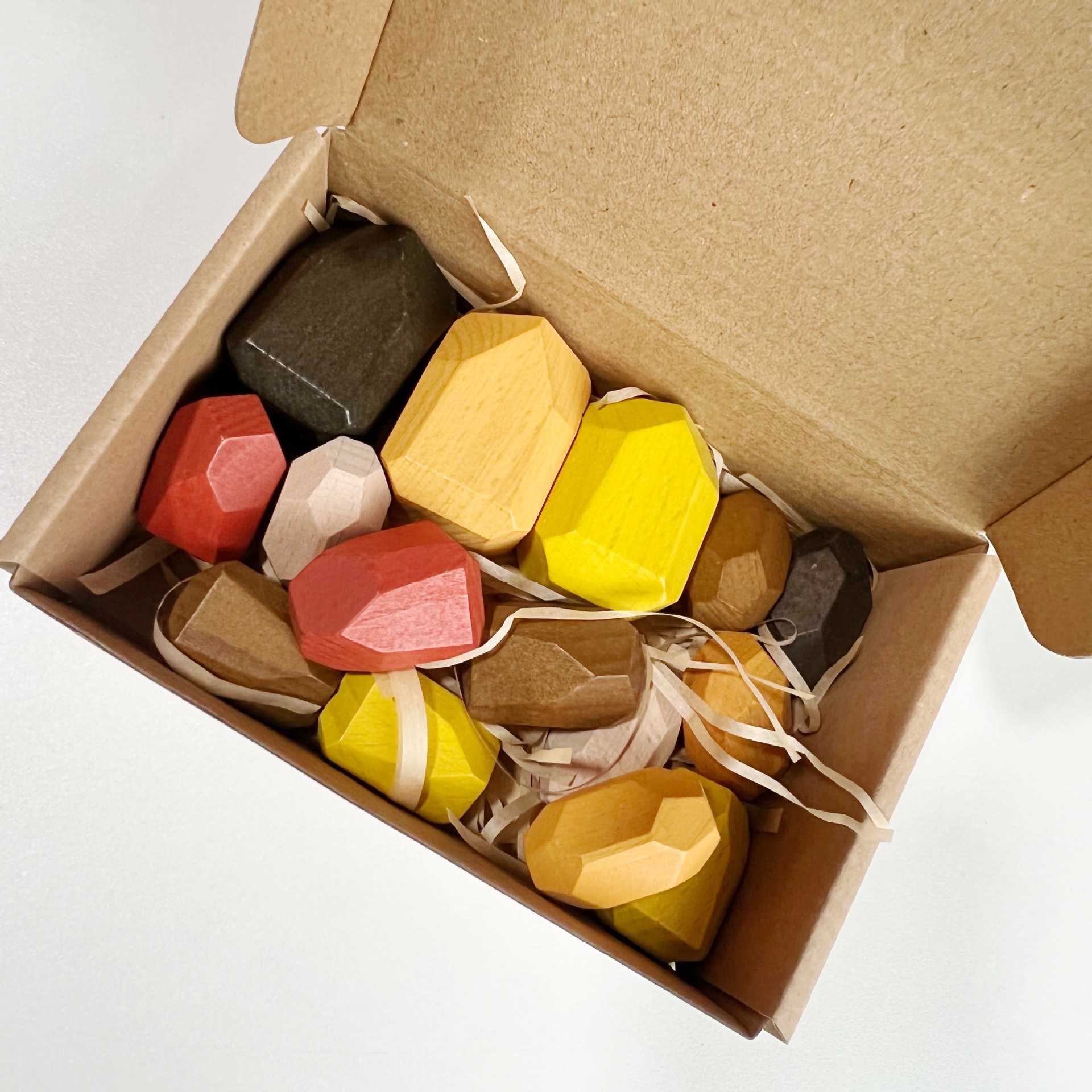 YUCI OEM Ins Wooden Rainbow Stacking Toy Balance Stones Rainbow Stone Blocks Wooden Sorting &amp; Stacking Toys for Kids