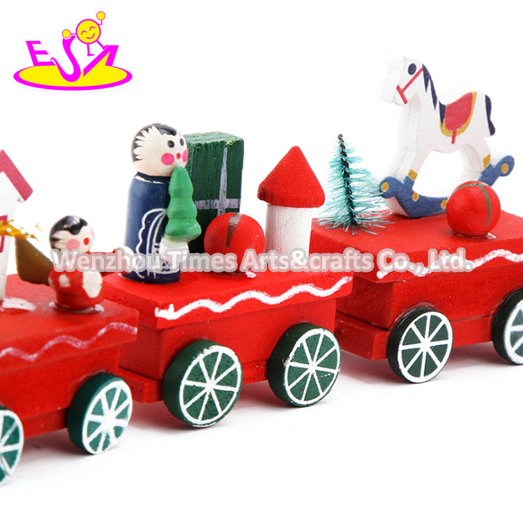 New Arrival Mini Wooden Christmas Train Set for Decorations W04A504