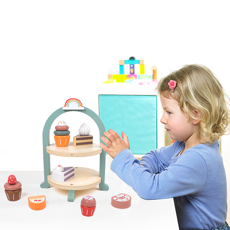 Mini Cake and Cupcake Delectable Desserts Wooden Pretend Play Foods Imaginative Play Kitchen Toy for Preschoolers Children Toys
