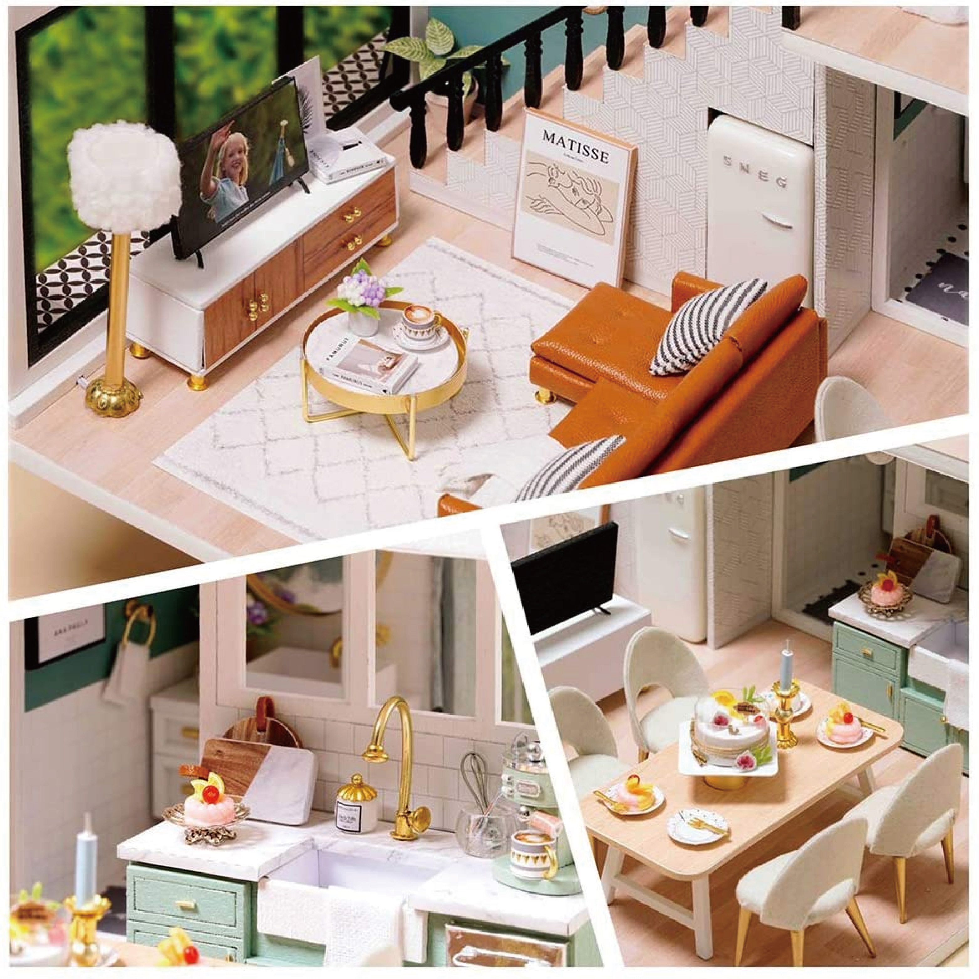 Factory Direct Selling Diy Miniatures 1:12 Wooden Kits Decoration Doll House Toy Educational Dollhouse Miniatures
