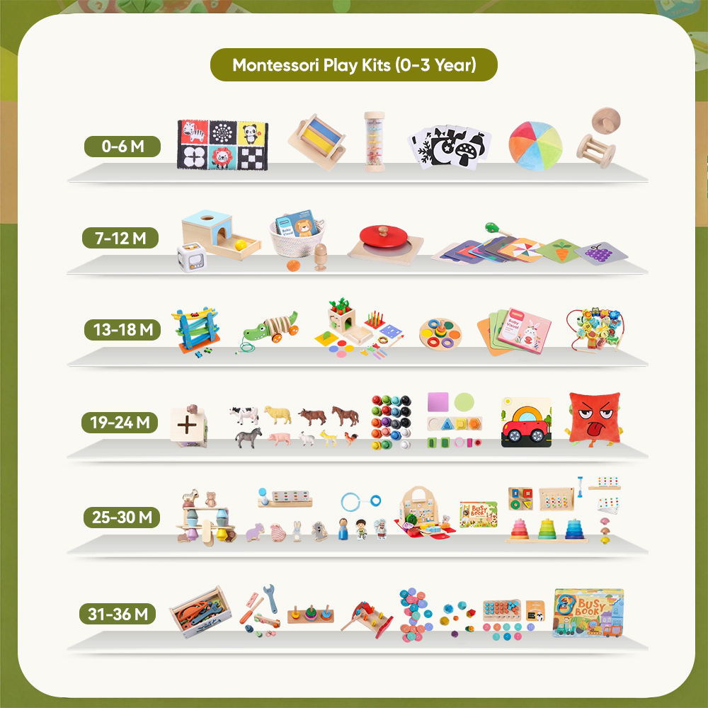 31-36 Montessori Box Natural Wooden Stacking Stones Toy Montessori Balancing Blocks Set for Toddlers Color Sorting