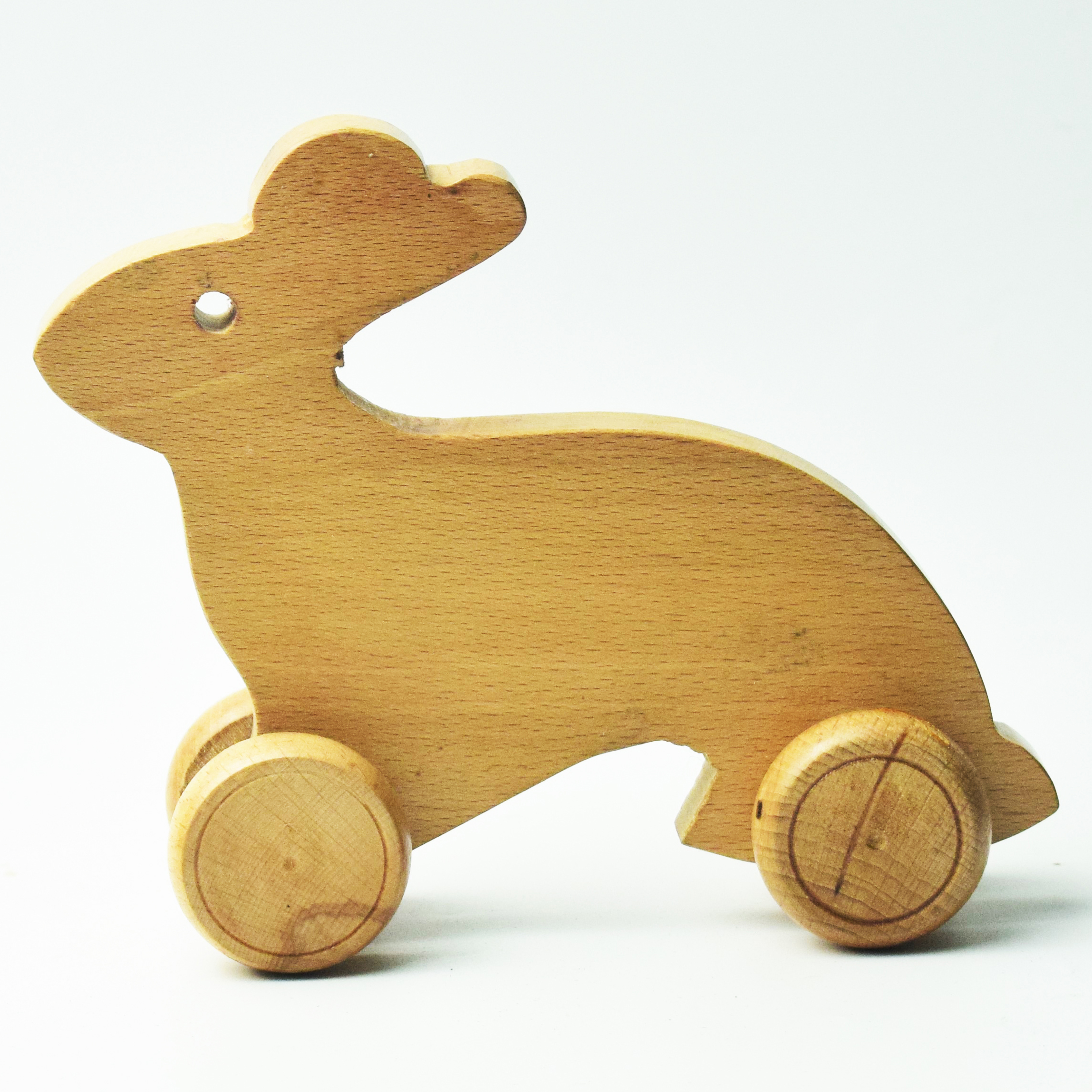 Wooden Rabbit Pull-Along Toy for Kids Toddler Desk Decoration and Encourages Walking for Home and Office