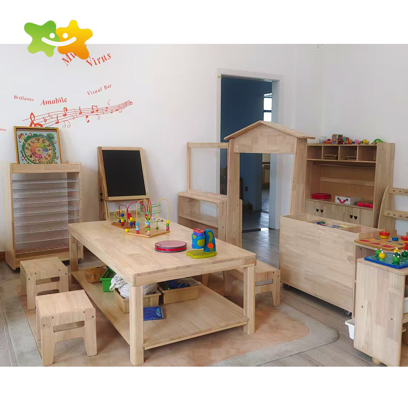 Daycare Center Preschool Furniture Sets Kindergarten Classroom Wooden Furniture Tables Chairs Set