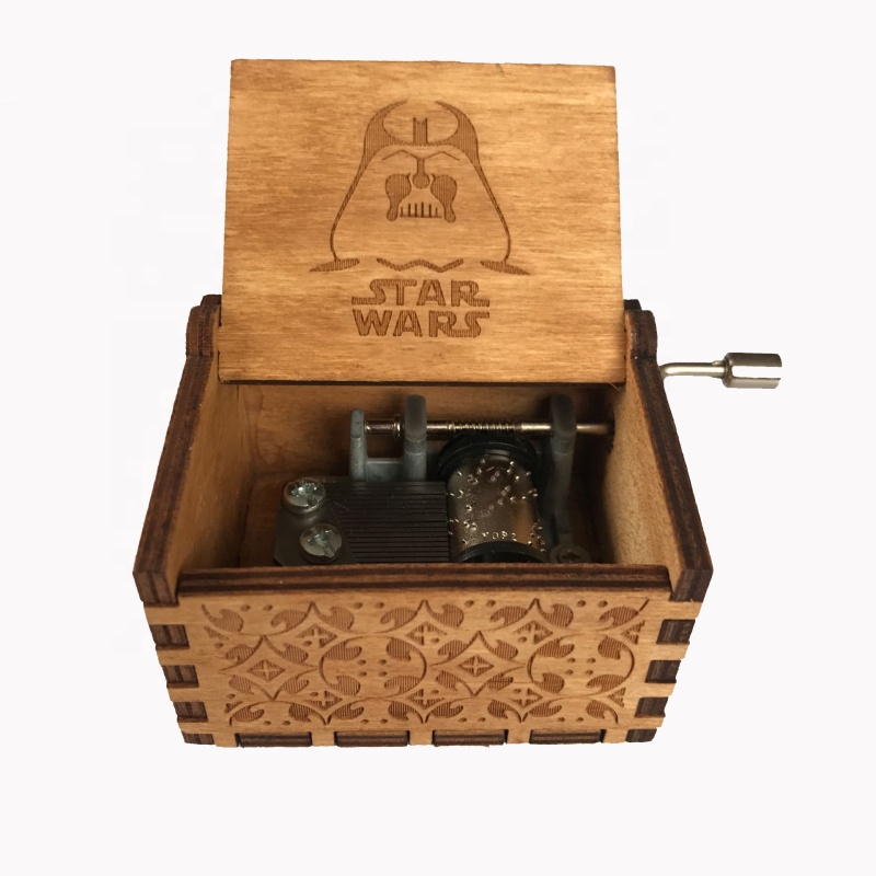 Factory Custom Melody Hand Crank Wooden Small Music Box