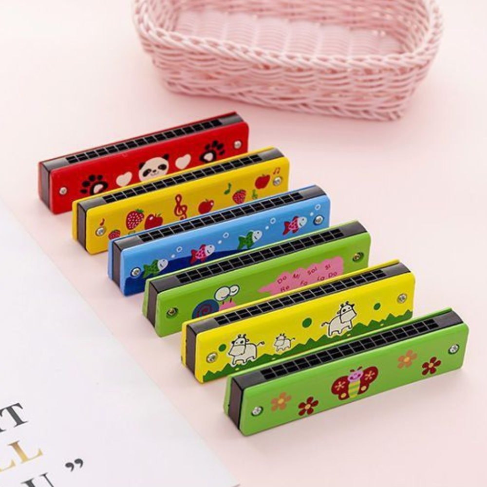 High Quality Wooden Harmonica for Kids Educational Mouth Organ Sound Toy Chromatic Pronunciation Method