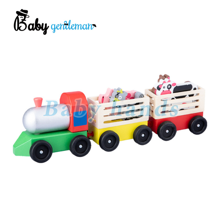 Factory Wholesale Preschool Wooden Farm Train Toy Set for Children Z04572A