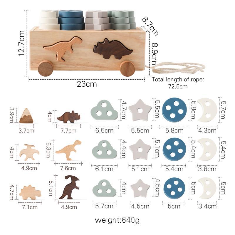 Baby Early Education and Intelligence Toy Wooden Multi-functional Color and Shape Cognitive Toy Multi-functional Matching Car