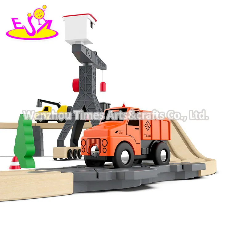 Customize Cheap 35 PCS Assembly Slot Toys Wooden Train Track Set for Kids W04c246
