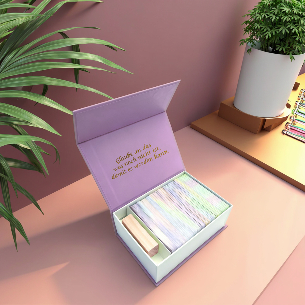 Personalized Cards Game Of Your Own Design Printing Motivational Positive Flashcards Affirmation Cards Custom With Wood Stand