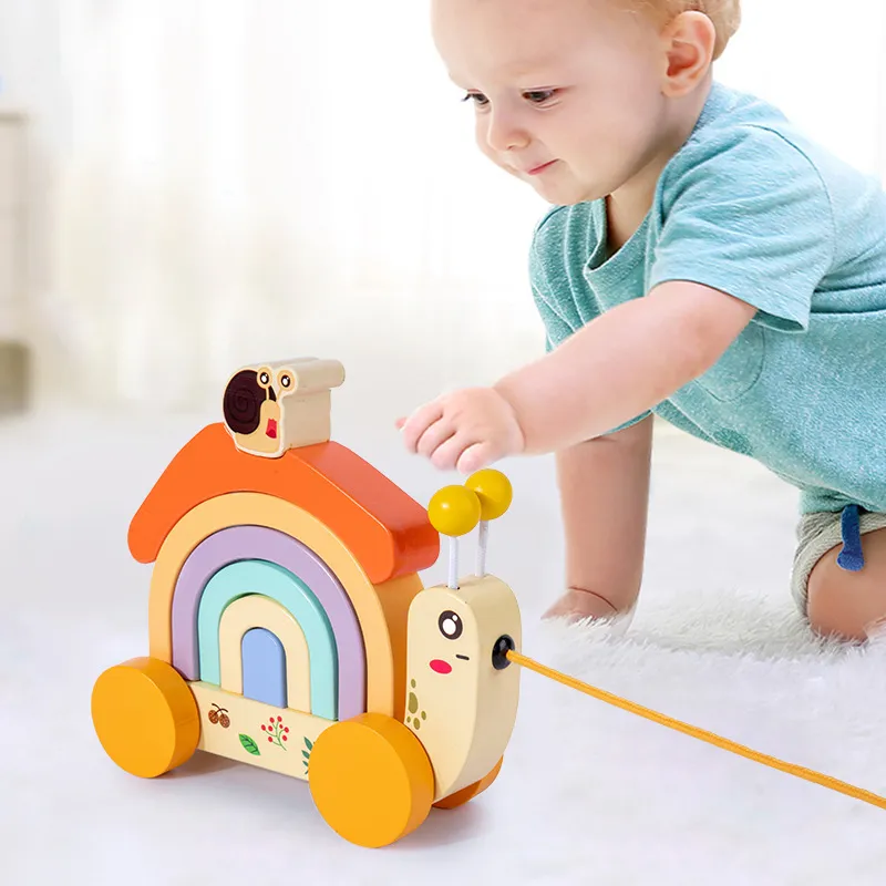 Wooden Snail-Shaped Baby Puzzle Detail 2