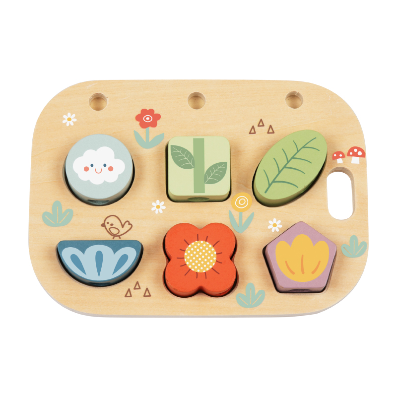 Wooden Garden Stacking Set Animal Lacing Toy Sensory Shape Sorting Montessori Educational Toys for Kids