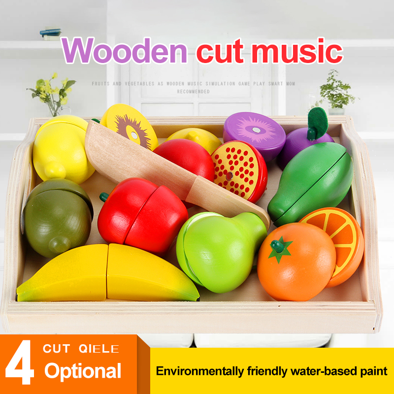 Kid Toys Color Children's Wooden Cutting Fruit Vegetable Kitchen Wooden Toys