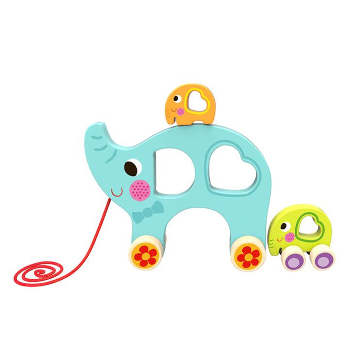 New Arrival Kids Wooden Toy Wooden Pull String Toy Children Pull Along Elepgant Baby 3 in 1 Other Educational Toys