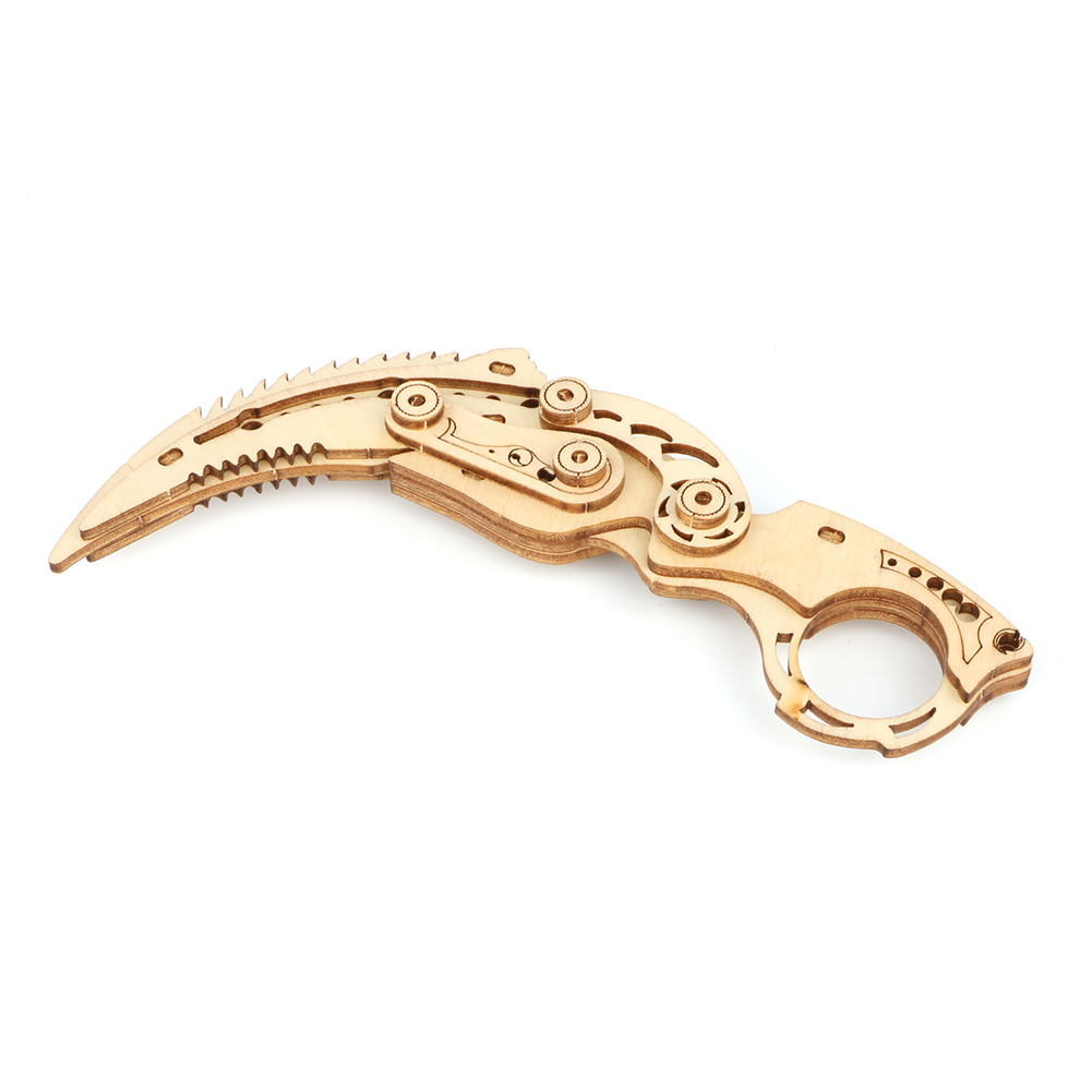 MAYBEARS 3D Wooden Puzzle DIY Knife Model Mechanical Laser Cut Eco-Friendly Wood Craft Educational Toy Ages 8+ 51-100 Pieces