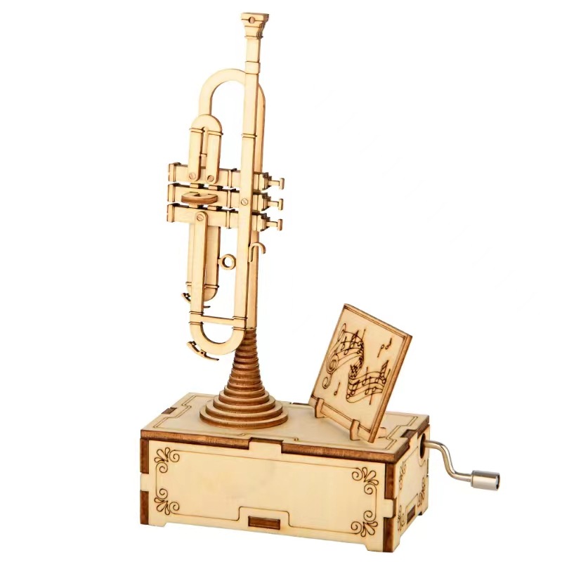 New Arrival DIY Music Box Wooden Model Puzzle Music Box Children's Birthday Gift Talent Development Toys